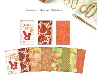 Printable Personal Planner Dividers - Autumn/ Fall Themed