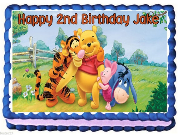 Winnie The Pooh Edible Cake Topper With FREE Personalization