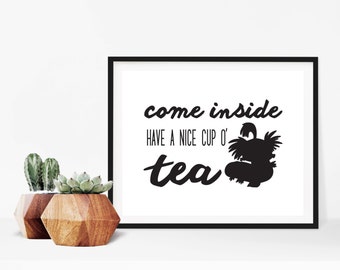 Labyrinth Worm Tea Quote Digital Print