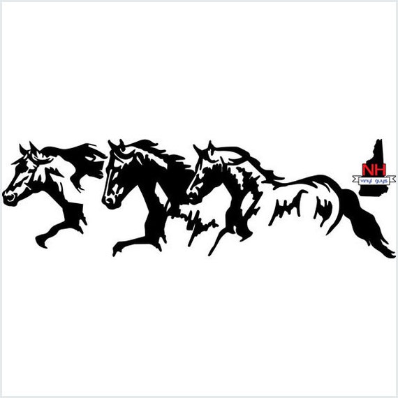 Horse Trailer Decal 3 Horses Running Horse Lovers Gift
