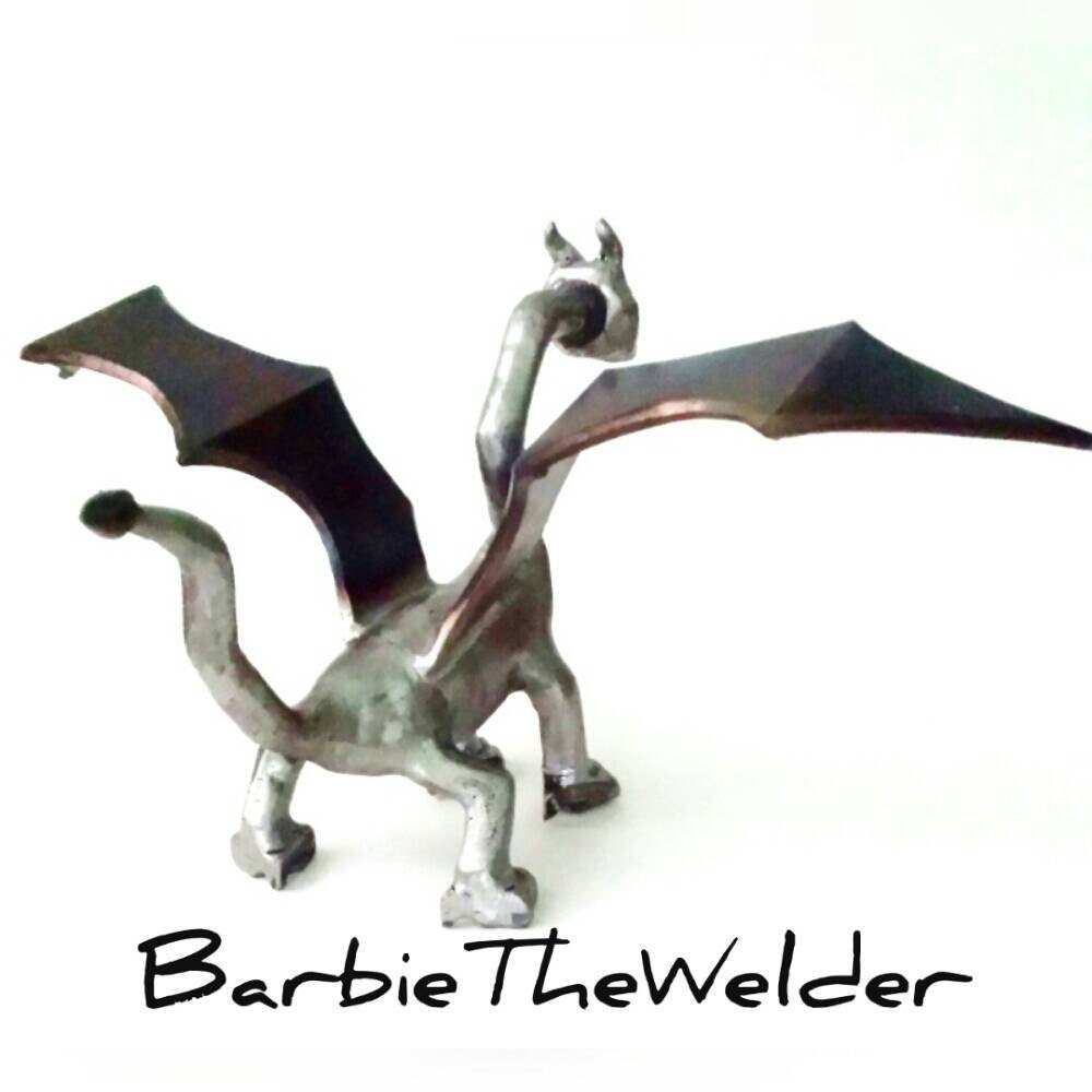 Metal Dragon Fine Art Sculpture welded steel by BarbieTheWelder