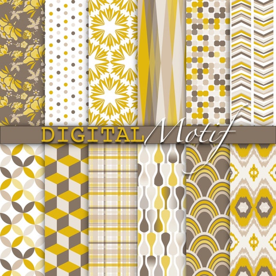 8 DECOUPAGE PAPER YELLOW