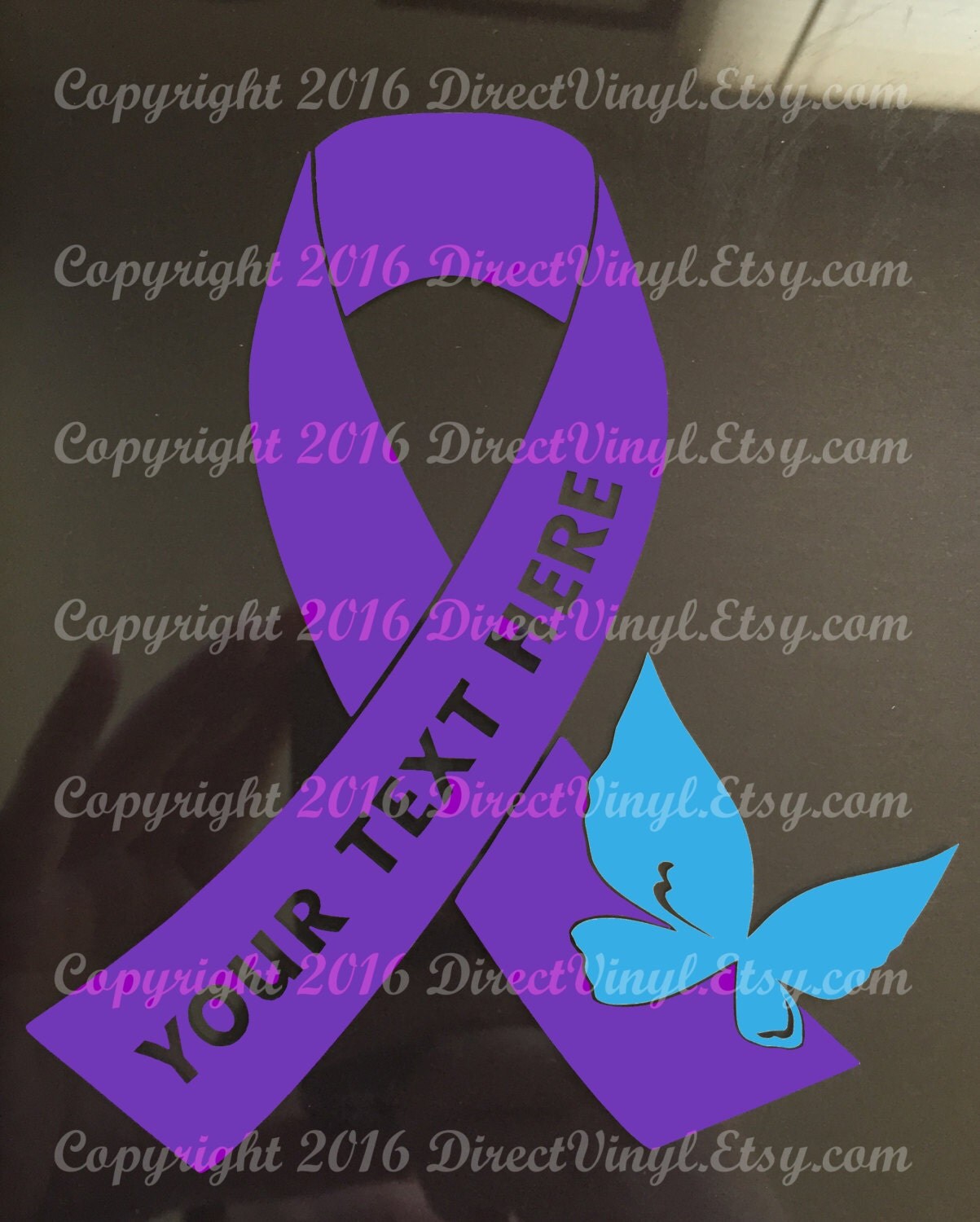 YOU CHOOSE BUTTERFLY Purple Awareness Ribbon Vinyl Decal