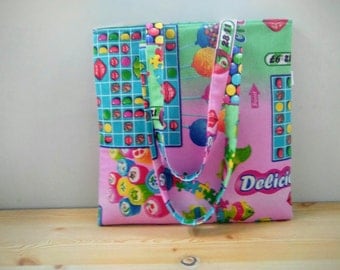 Candycrush,Tote bag,canvas bag,tote bag summer,canvas tote bag,candy crush saga,pink bag,colors tote,shopping bag,college bag, kawaii tote