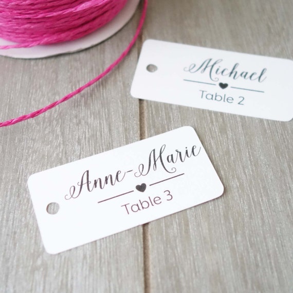 Items similar to Personalised Name Tags & Table Number 30x60 mm