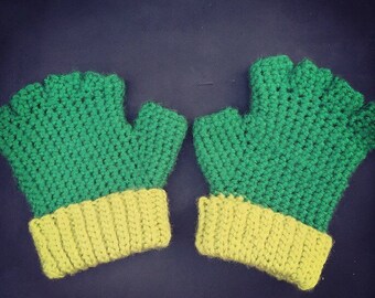 Ash Ketchum Green Style Pokemon Trainer Half Finger Gloves