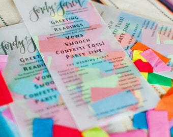 Confetti Stuffed Wedding Programs