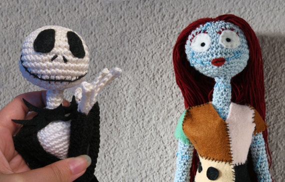 Jack and Sally crochet patterns about 16''