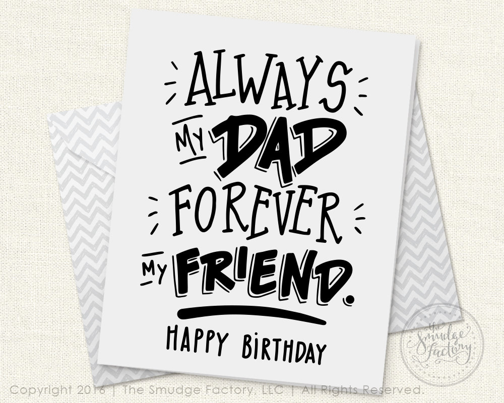 Dad's Birthday Card DIY Printable Birthday Card For Dad