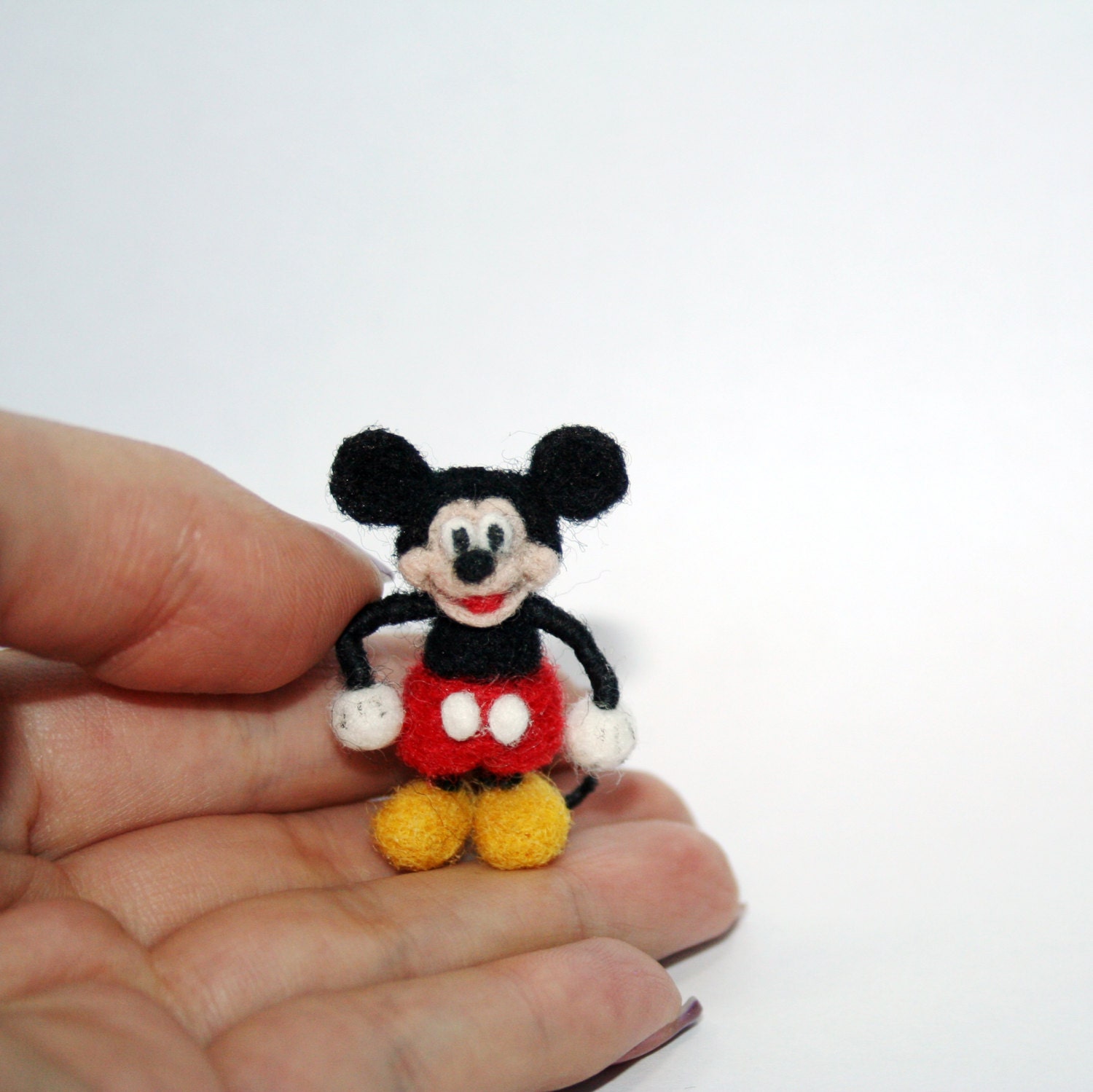 Mickey Mouse. Miniature. Neddle Felted Mickey Mouse. Felt