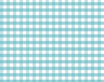 Riley Blake Fabric - Aqua Gingham - Cotton Fabric by the Yard - Aqua Fabric - Stash Fabric - Modern Fabric - Clearance Fabric - Half Yard