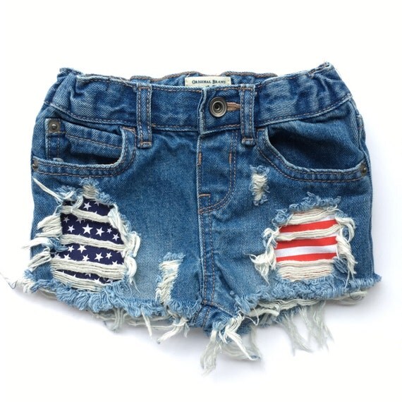 Let Freedom Ring Shorts 4th of july distressed by DudleyDenim