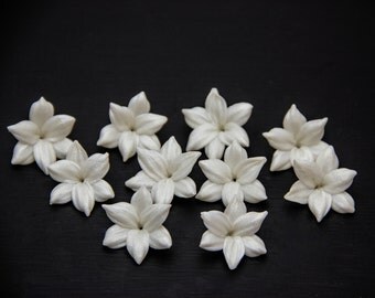 10 flowers Beads, Polymer Clay Beads, flowers Beads, Polymer Clay Beads, floral beads, pearl flower beads, lily flower, flowers 2-2,5cm