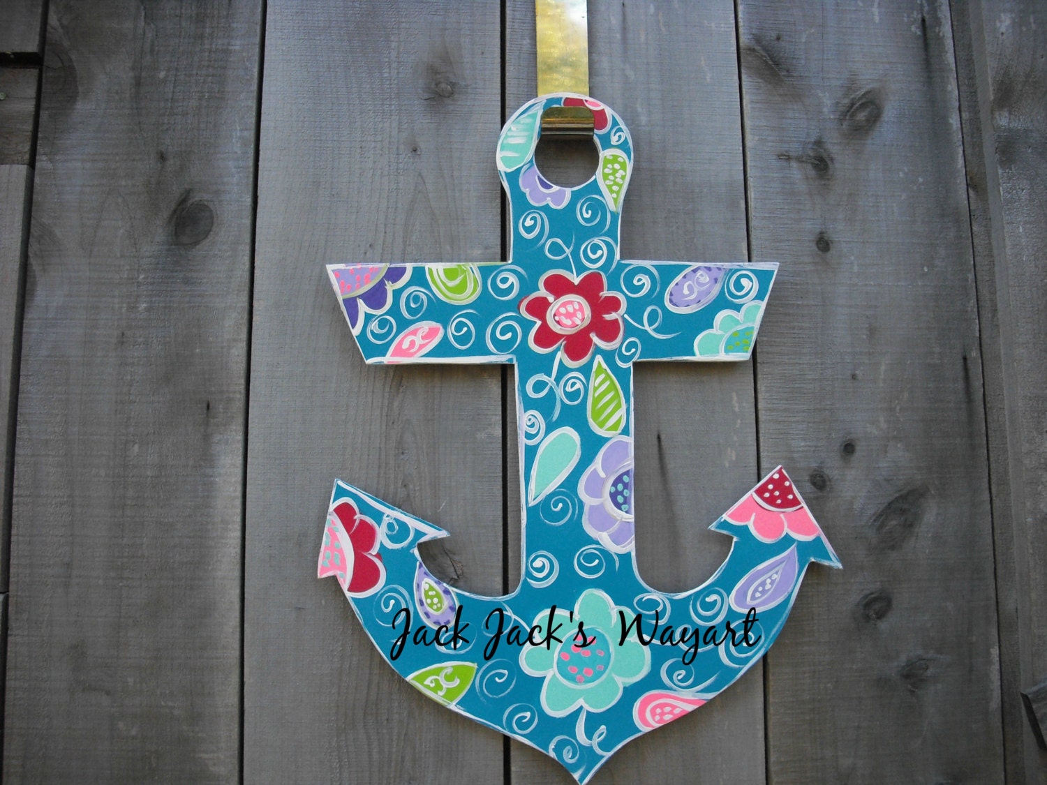 Nautical door hanger Anchor door hanger by JackJacksWayart on Etsy