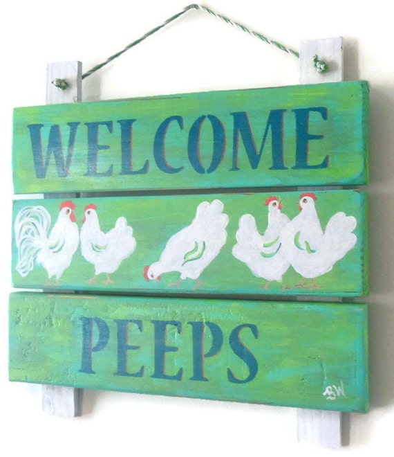 Chicken Coop Sign Peeps Chicken Coop by TheChickenStudio