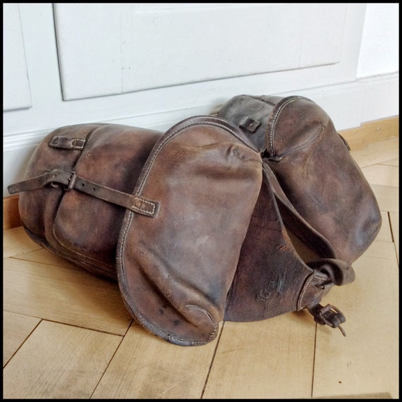 RESERVED Vintage Swiss Army Saddle Bags Connected Horse or