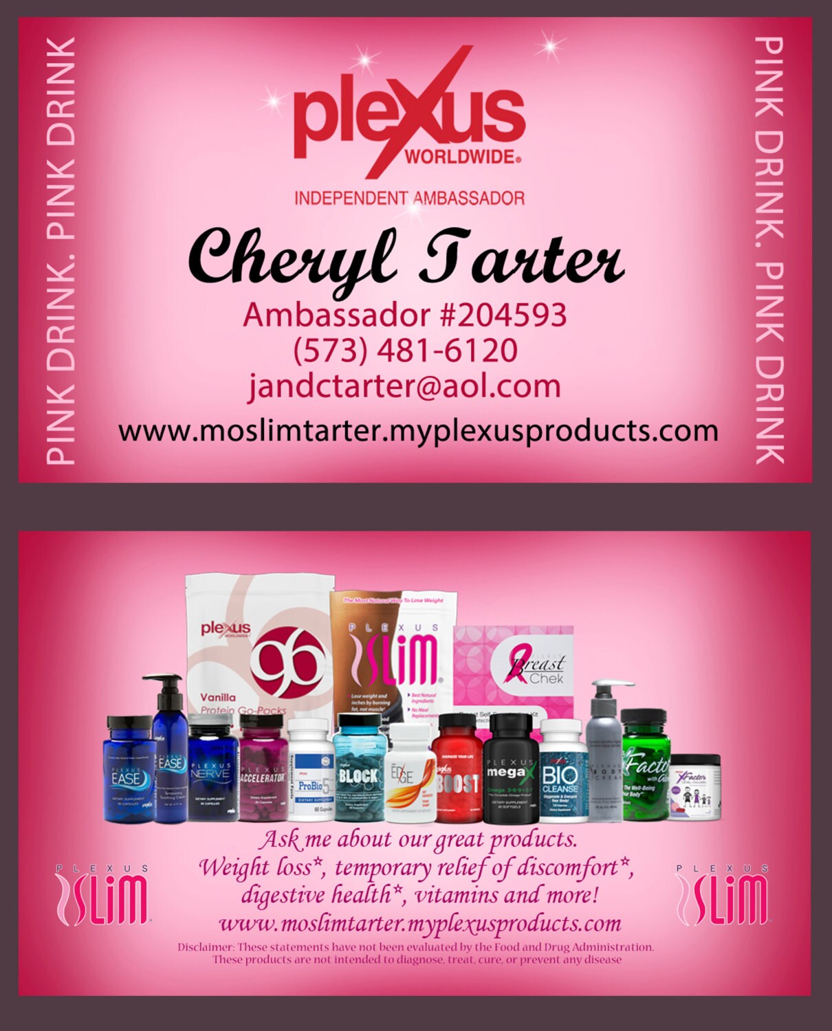 Plexus Business Card with New EDGE and BLOCK by MissouriPlexusSlim