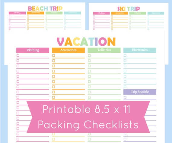 Printable Packing Checklist Printable Packing List For The