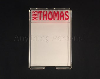 Teacher Gift, Personalized Notepad, Personalized Acrylic Notepad, Notes, Personalized Note Pad, Teacher Notepad, Personalized Notes