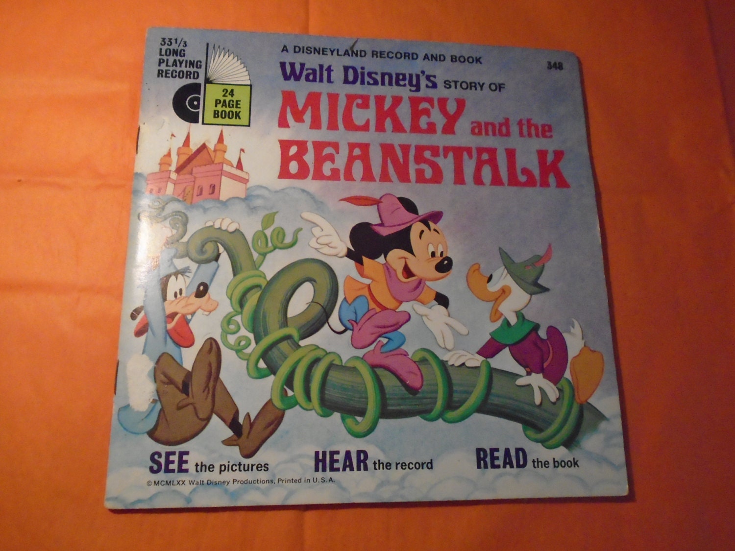 Vintage Disney Record Book / Mickey and the Beanstalk / 33 1/3