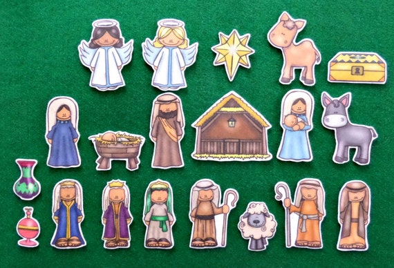 Items similar to Felt Board Set Nativity, Sunday School Aids, Christian ...