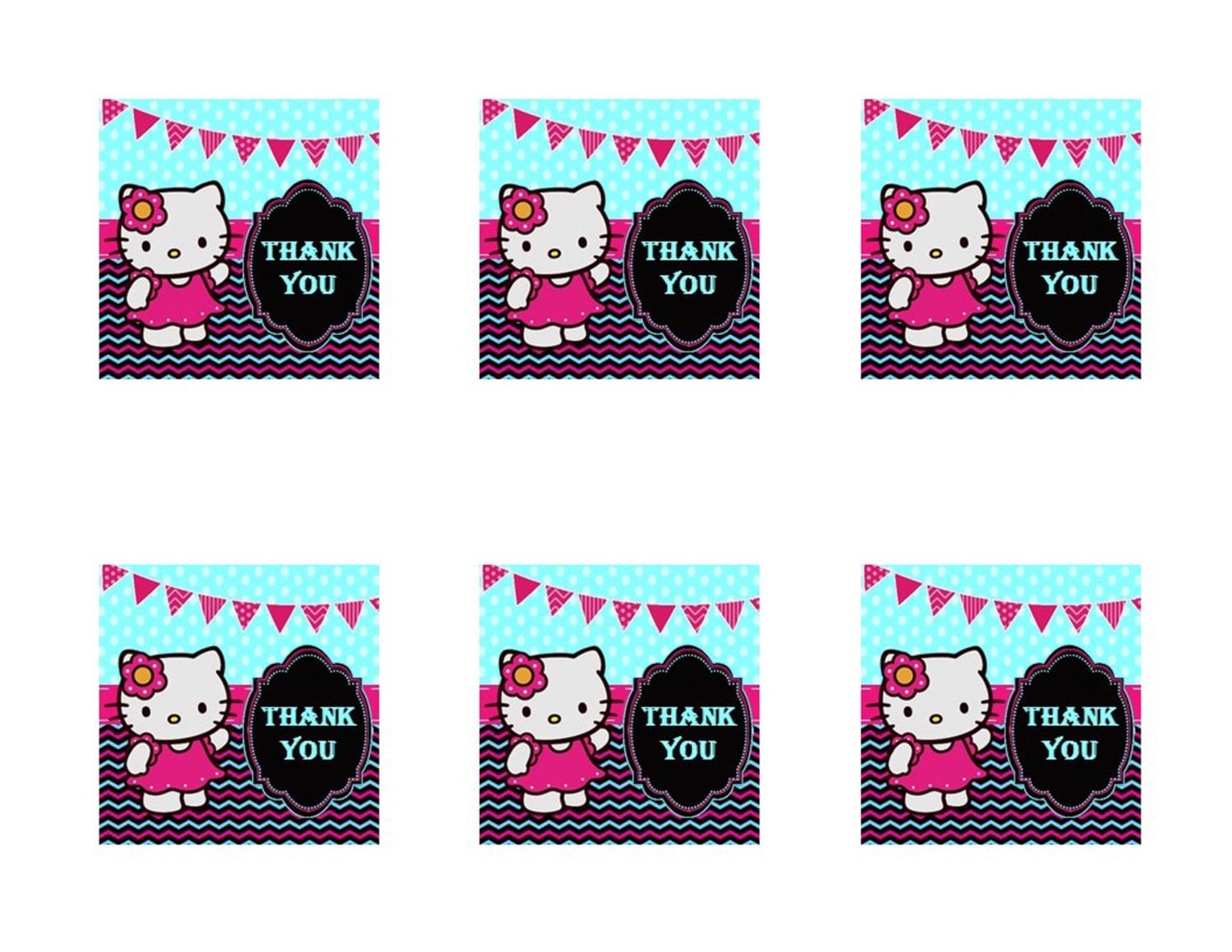 Hello Kitty Goody Bag Tags Hello Kitty Favor Tags Hello