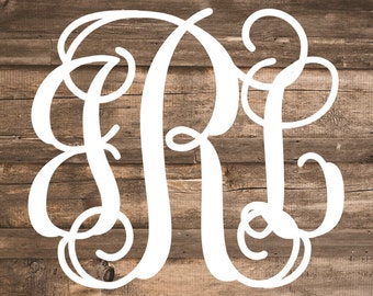 Cursive Monogram Decal | Vine Monogram Decal | Vinyl Monogram Sticker | Yeti Monogram | Tumbler Monogram | Laptop Monogram | Car Monogram