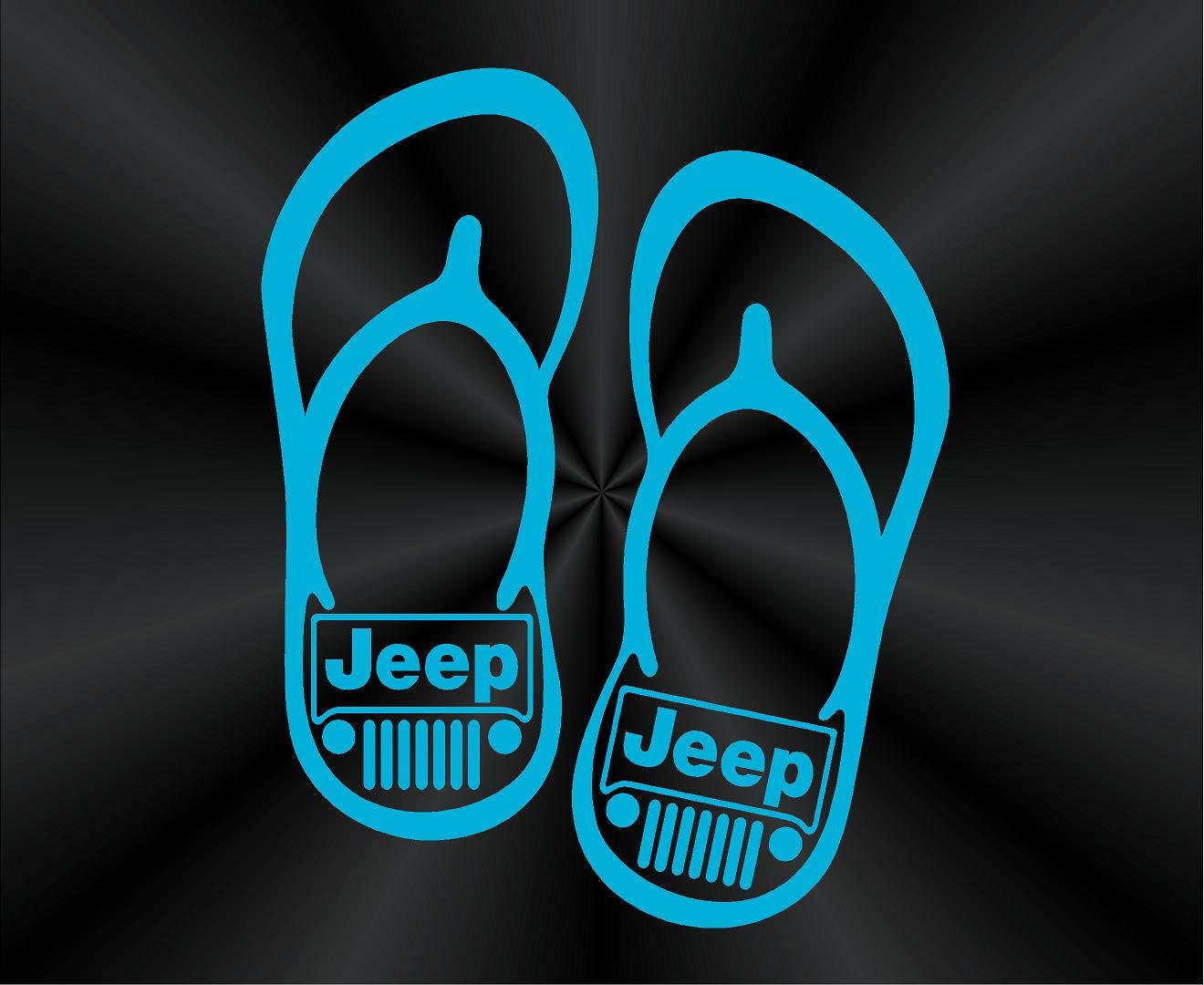 Flip Flop Jeep Decal Truck Jeep Car Window Vinyl by TruLineDecals