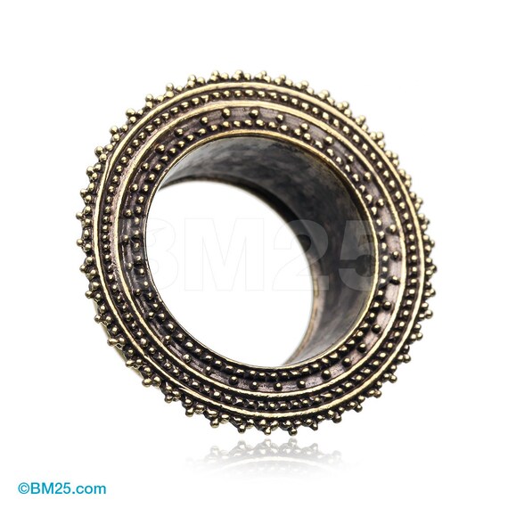 A Pair of Nior Casted Brass Double Flared Eyelet Plug by BM25Plugs