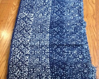 2.5 Yards Thai Hmong Indigo Batik Fabric by NativeArtsTreasures