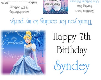 Disney's Cinderella Candy Bar Wrappers/Birthday Party Favors Design #2
