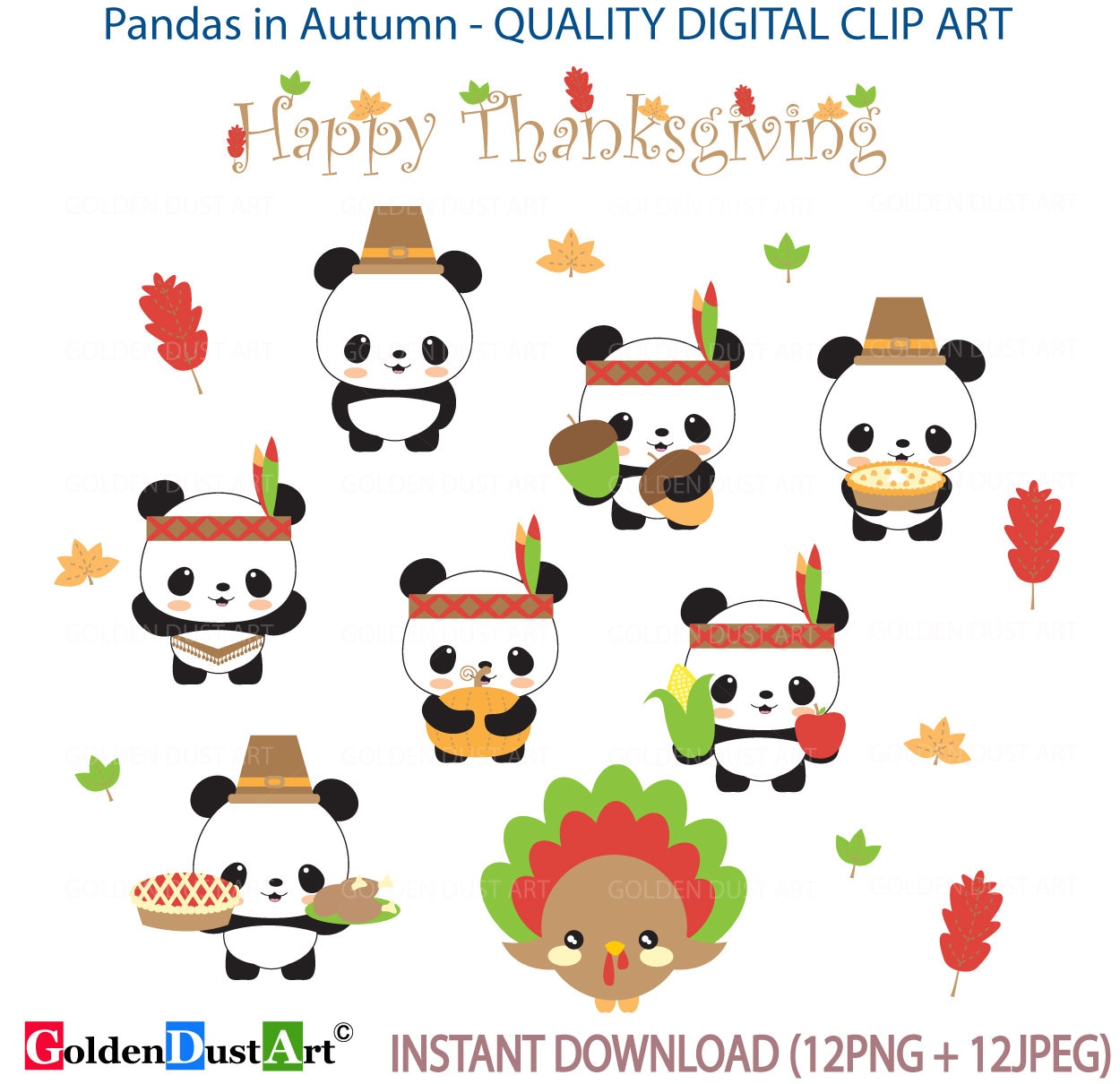 clipart panda thanksgiving - photo #42