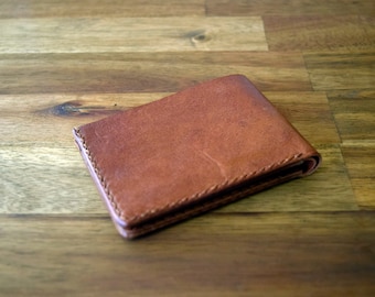 A Slim Design Kangaroo Leather Wallet - Cognac Colour