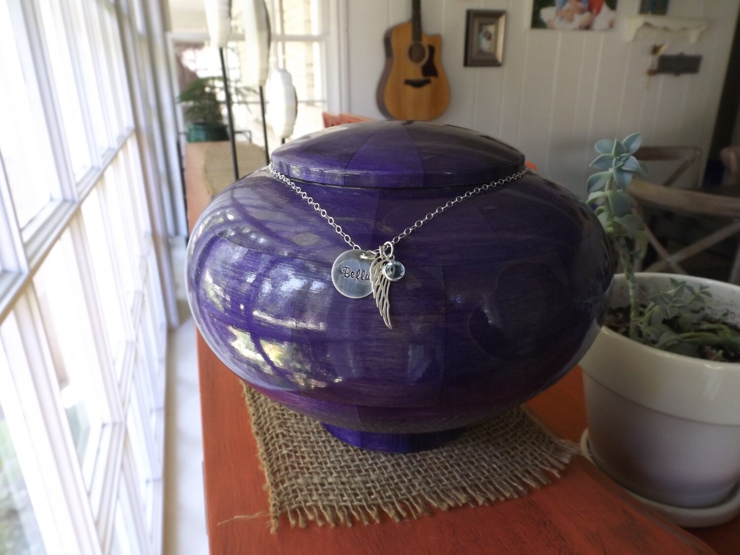 Purple Custom Wooden Cremation Urn for Human by ...