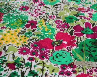 Poppy Garden Rayon Staple, Fabric by the Yard, Rayon Fabric Yardage, Rayon Staple Fabric