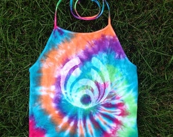 TieDye Bassnectar Halter Top - Festival - Basshead - Sizes: S - L - Crop Top - Handmade - Michigab Made