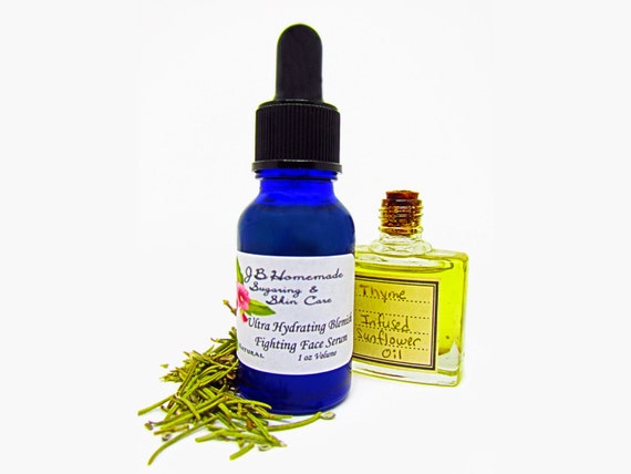 Ultra Hydrating Blemish Fighting Face Serum – Extra Moisturizing Acne Clearing Serum – Thyme Sunflower and Aloe Acne Serum - Acne Serum by JBHomemadeShop