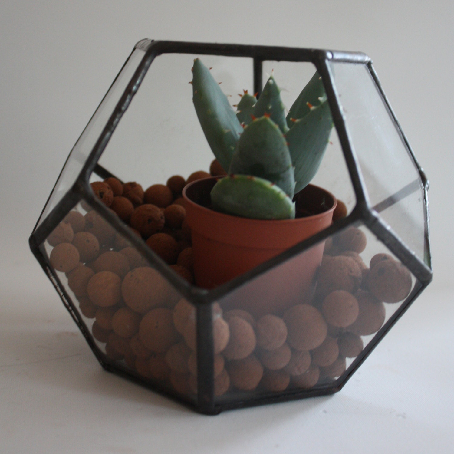 Little Geometric Terrarium / stained glass by WaenzinnigGlas