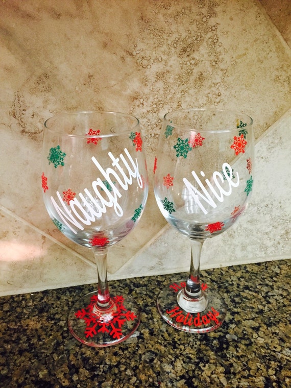 christmas wine glasses