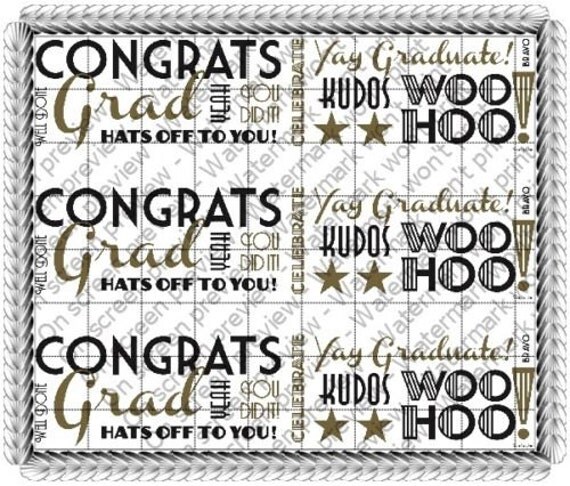 Congrats Grad Edible Image Strips