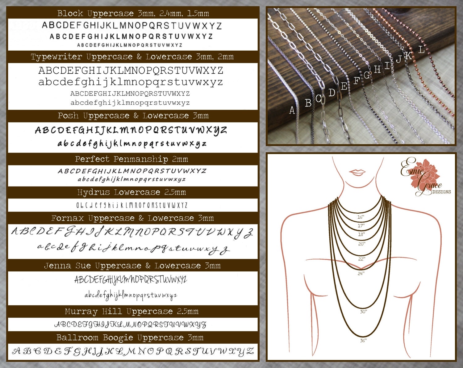 Names Necklace Personalized Jewelry Sterling by EmieGraceDesigns