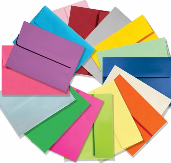 25 Multi Color Assorted Envelopes A2 A6 A7 by TheEnvelopeGallery