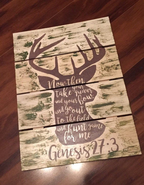 Deer pallet sign bible verse genesis 273 by Mommaslittlecorner