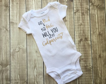 SALE - Will you be my godparents Outfit, godparents Bodysuit, nina and nino Bodysuit, will you be my godparents, baptism, unisex