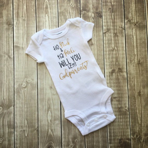 SALE Will you be my godparents Outfit godparents Bodysuit