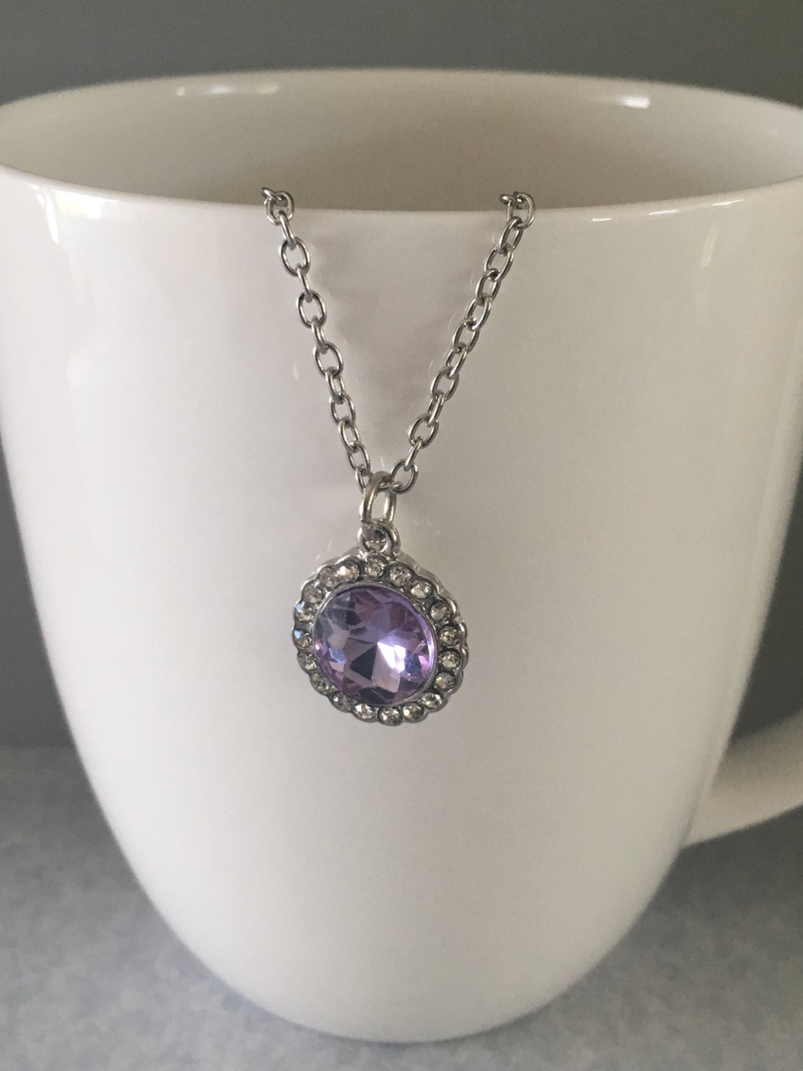 June birthstone necklace light amethyst birthstone necklace