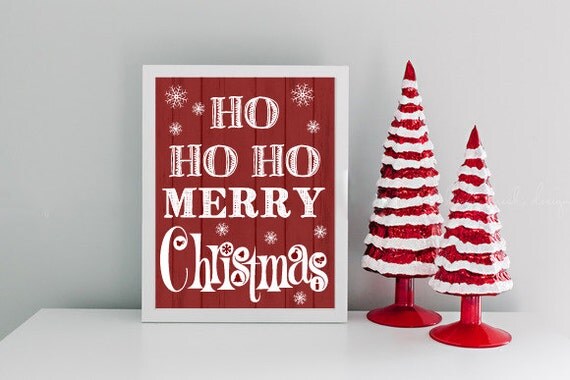 Christmas Sign Ho ho ho merry christmas 8" x 10" Printable Framable ...