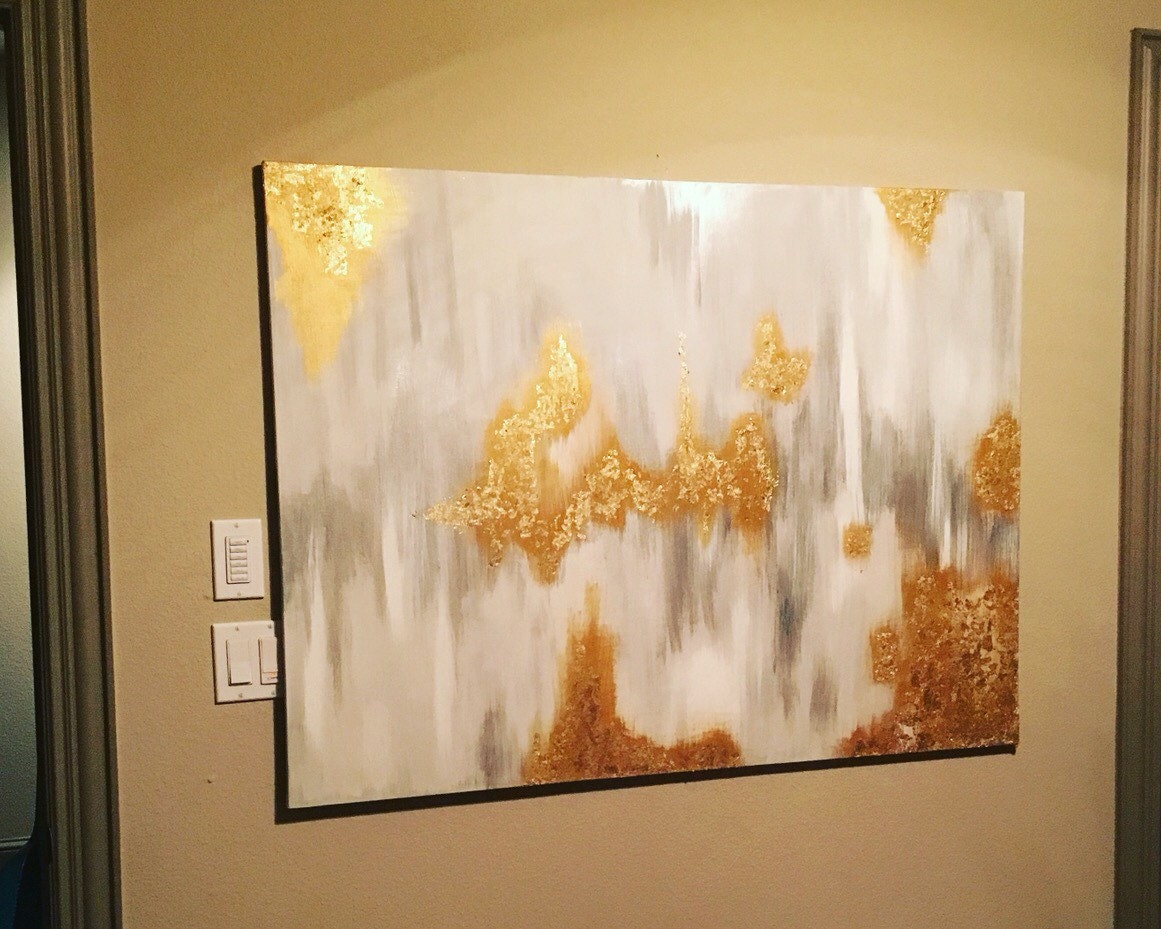 Silver and Gold Leaf Abstract