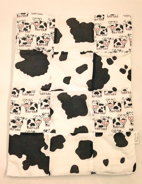 Cow print Toddler blanket newborn quilt baby by TheLittleWhiteBear