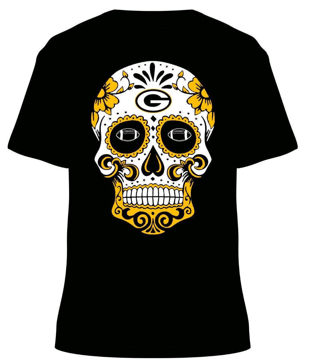 green bay packers sugar skull shirt